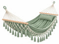 Amaca da Giardino Tessuto Verde con Nappine - Relax Esterno