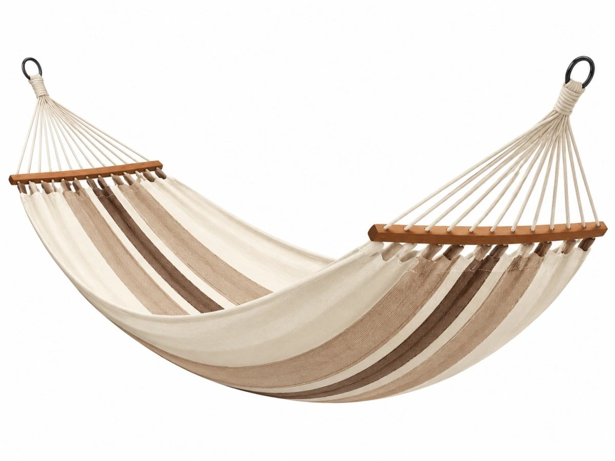 Amaca in Tessuto - 200x150cm - Crema/Marrone - Relax per Giardino