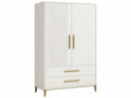 Armadio a Due Ante e Cassetti - Bianco - Moderno - Legno