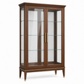 Vetrina 100 x 45 x 180 cm in legno marrone e vetro trasparente - espositore classico a 2 ante