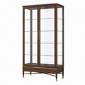 Vetrina 90 x 45 x 180 cm in legno marrone e vetro con 2 ante stile moderno