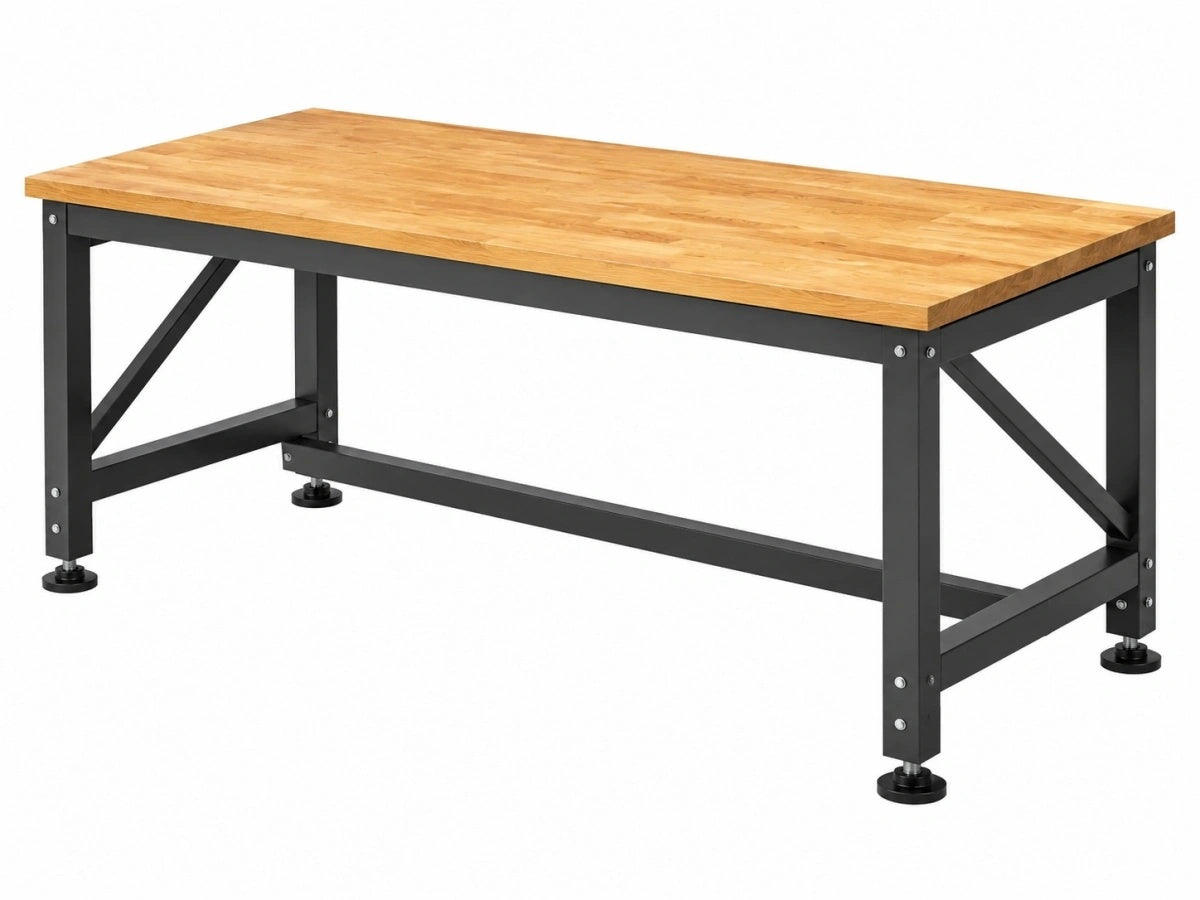 Tavolo da Lavoro 120x60cm Legno/Metallo Industriale