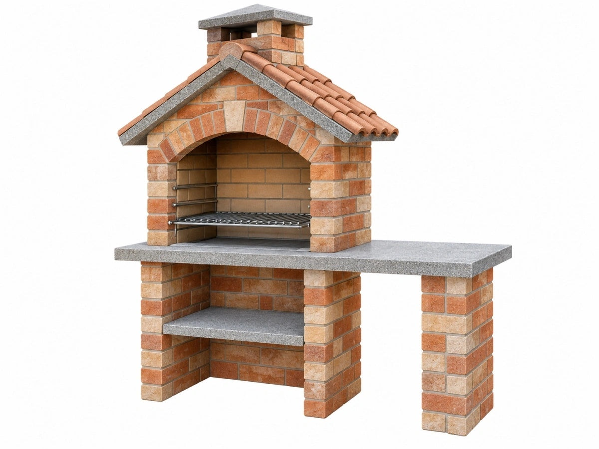 Barbecue da Esterno Pietra/Rosso Stile Tradizionale