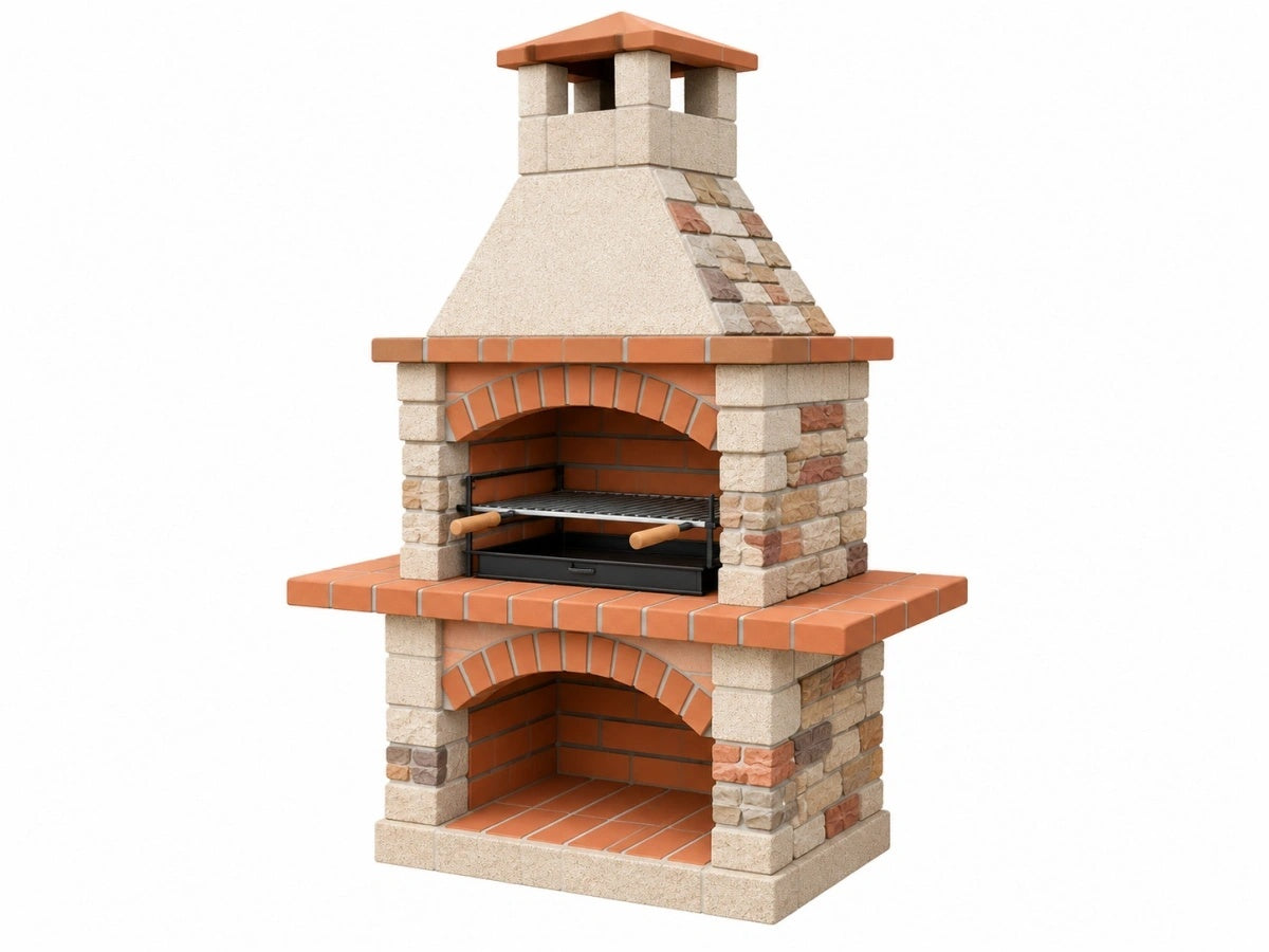 Barbecue in Muratura Pietra/Laterizio - Stile Rustico