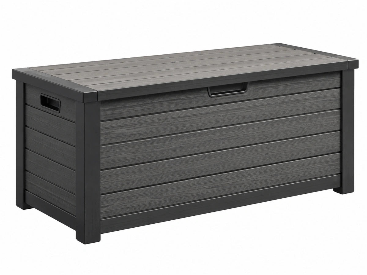 Cassapanca da Esterno - 124x55x58 cm - Plastica - Grigio