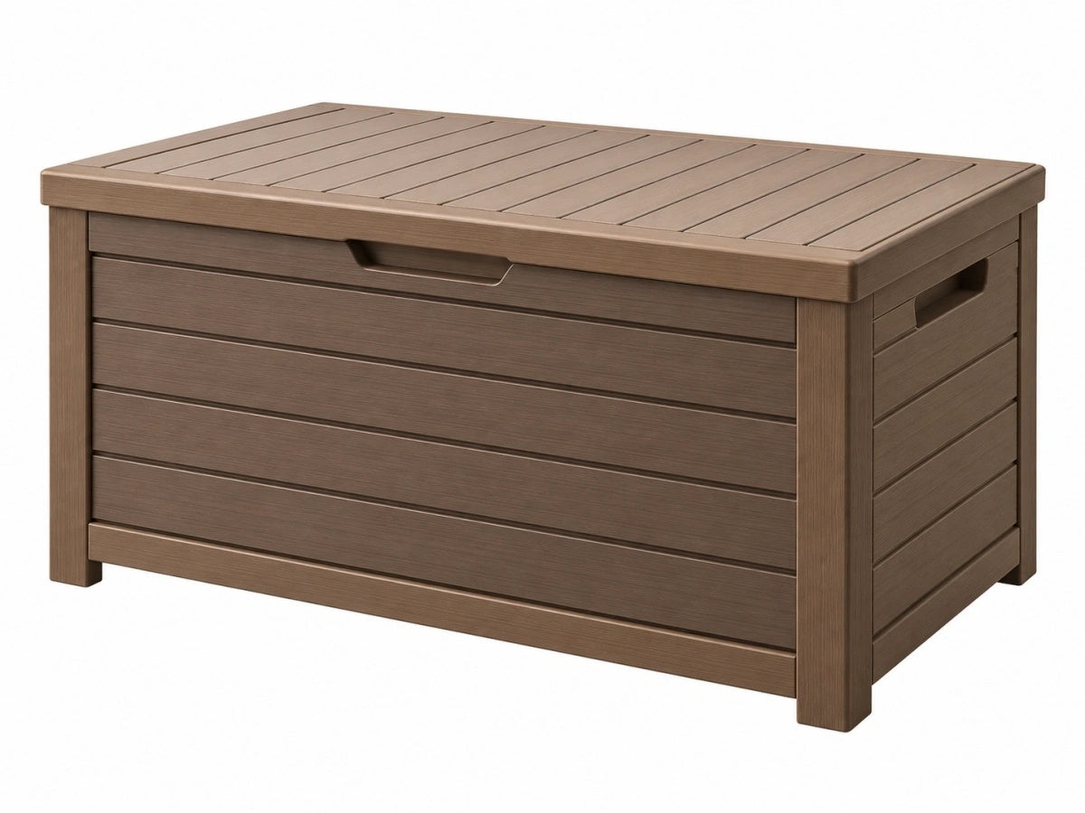 Cassapanca da Esterno 120x56x63cm - Resina Marrone Stile Moderno